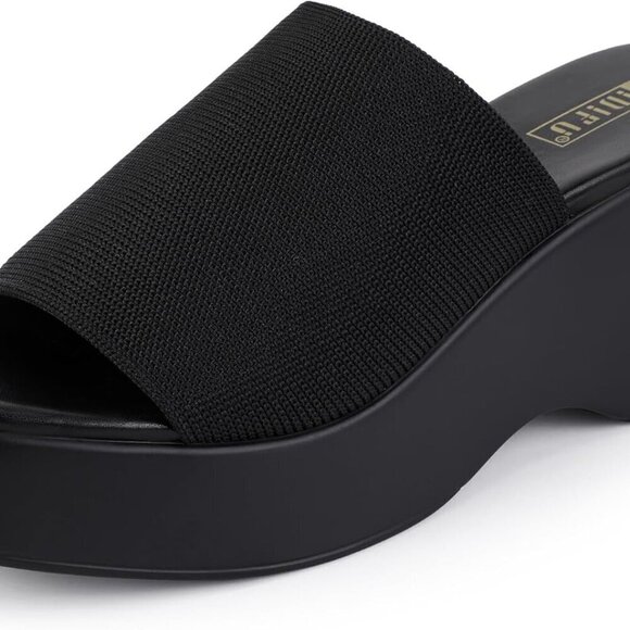 Shoes - Womens Wedge Sandals Flyknit Open Toe Casual Summer Beach Shoes